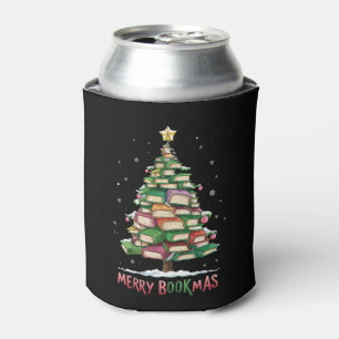 Porta-lata Amante do Livro de Natal Árvore Bibliotecária Feli