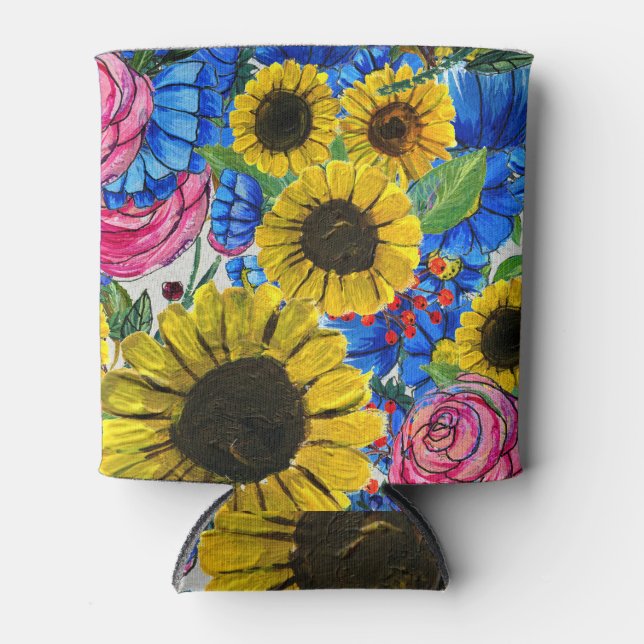 Porta-lata Amarelo-Amarelo-Rosa-Floral Sem Vista (Frente)