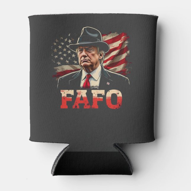 Porta-lata American Donald Trump FAFO EUA Flag Patriotic (Frente)