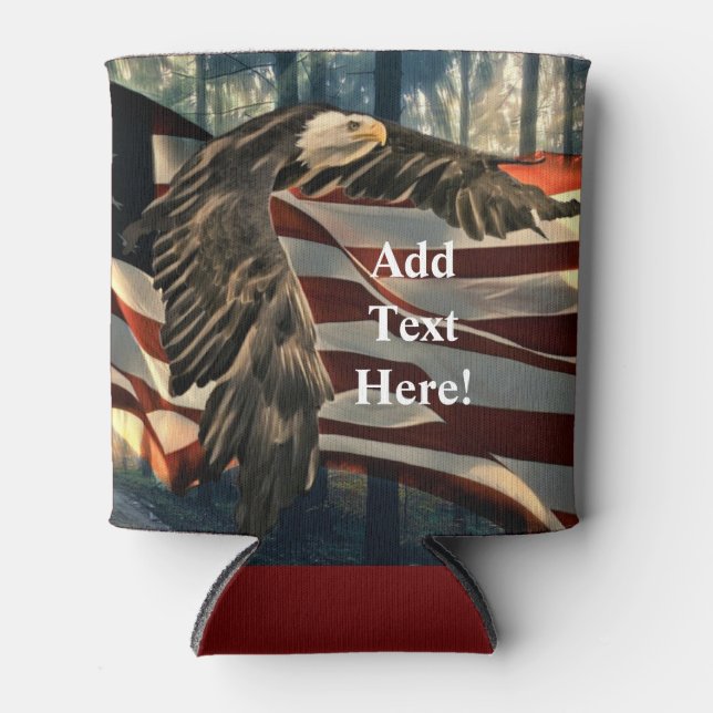 Porta-lata American Flag Bald Eagle (Frente)