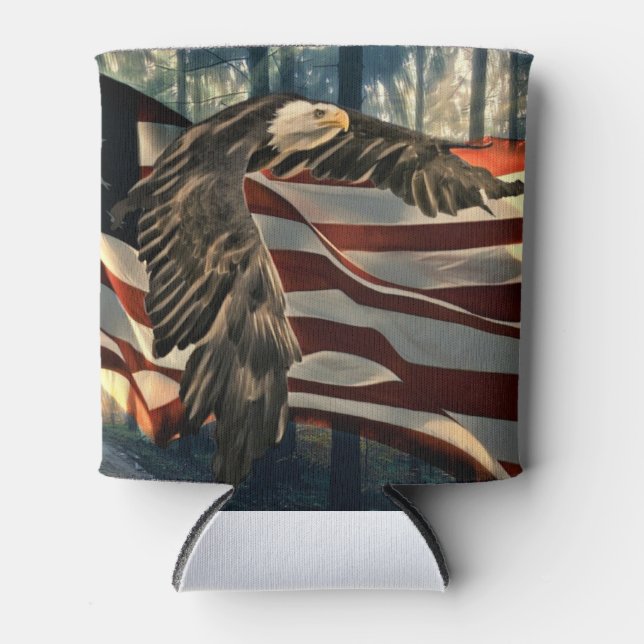 Porta-lata American Flag Bald Eagle (Frente)