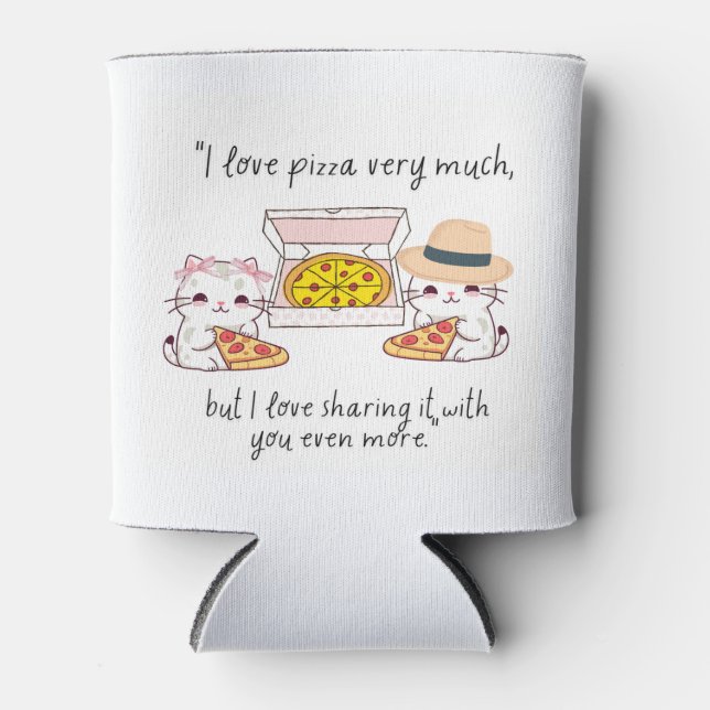 PORTA-LATA AMO PIZZA MUITO, GATOS (Frente)