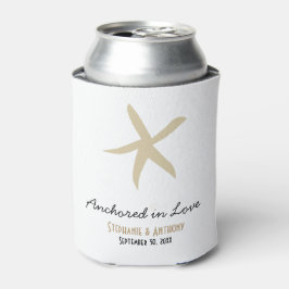 Porta-lata Amor de Casamento de Praia Náutica Dourada Starfis