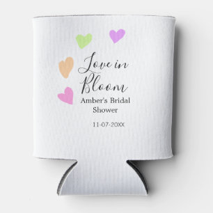 Porta-lata Amor em flor coração colorido chá de noiva nome da