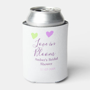 Porta-lata Amor em flor coração colorido chá de noiva nome da