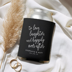 Porta-lata Amor, riso & feliz nunca após o favor Wedding
