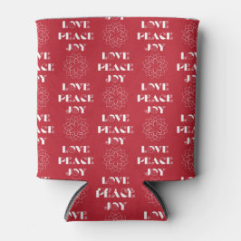 Porta-lata Amor Vermelho e Branco Minimalista, Paz, Alegria