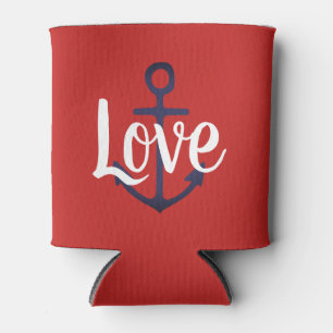 Porta-lata ANCHOR azul marinho náutico + AMOR