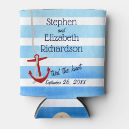 Porta-lata Anchor Vermelho de Beachy Azul Personalizado