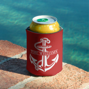 Porta-lata Âncora Náutica Branca De Verão Personalizada Em Ve