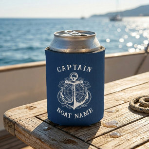 Porta-lata Ancoragem personalizada do nome do barco do capitã