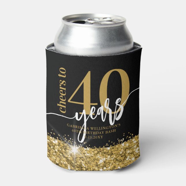 Porta-lata Anima-se a 40 anos Dourado Prêmio de Aniversário G (Can Front)