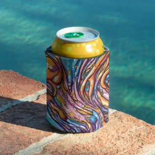 Porta-lata Animação derretendo textura plástica, Cores vibran