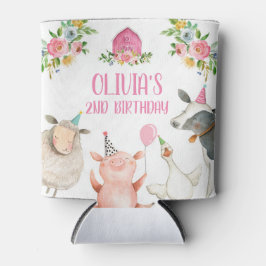 Porta-lata Animais de Exploração Barnyard Pink Farmhouse Tags