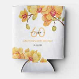 Porta-lata Aniversário Botânico da Flor Orquídea Amarela