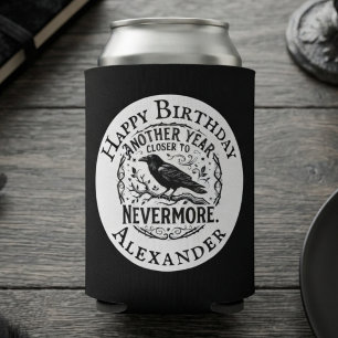 Porta-lata Aniversário Corvo Preto Gótico Nevermore
