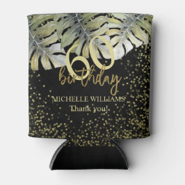 Porta-lata Aniversário da Caligrafia de Palma Dourada Elegant