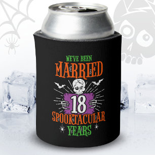 Porta-lata Aniversário de 18 anos de casamento Halloween Spoo