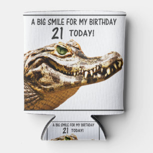 Porta-lata aniversário de 21 anos Alligator Smile