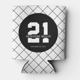 Porta-lata Aniversário de 21 anos personalizado moderno e ele