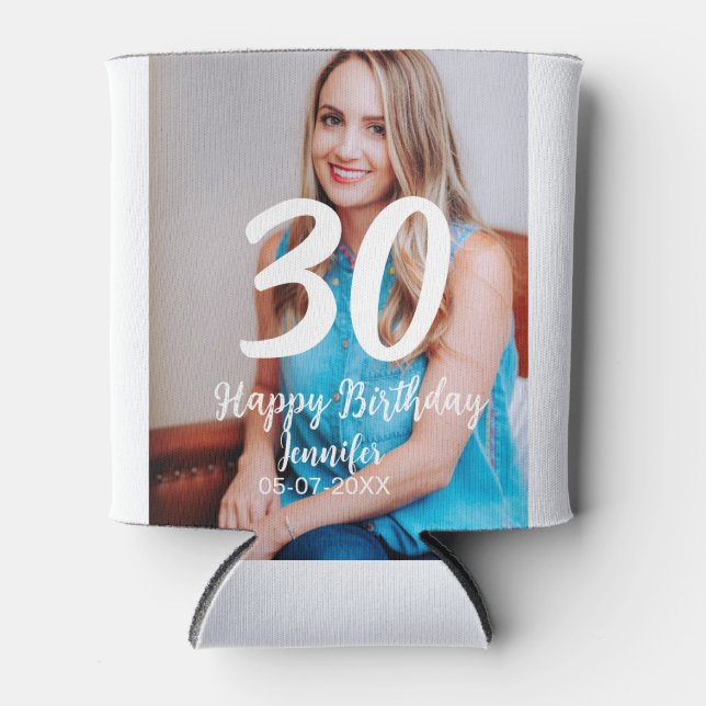 Porta-lata aniversário de 30 anos adiciona nome data ano ano  (Frente)