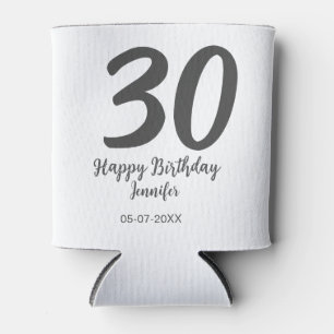 Porta-lata aniversário de 30 anos adicionar nome data ano ano