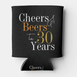 Porta-lata aniversário de 30 anos Cheers e Beers Black Dourad