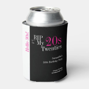 Porta-lata aniversário de 30 anos RIP 20s Alô, 30s, preto, ro