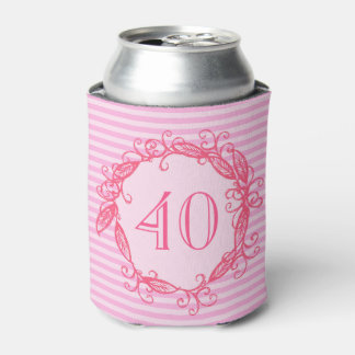 Porta-lata Aniversário de 40 anos Bonita rosa Suave
