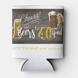 Porta-lata Aniversário de 40 anos, Cheers e Beers, Favor de F