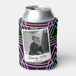 Porta-lata Aniversário de 40 anos Colorido Retro Neon Geométr