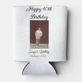 Porta-lata Aniversário de 40 anos feliz, simples e simples