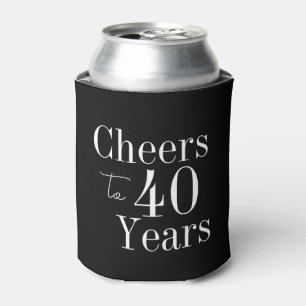 Porta-lata aniversário de 40 anos para 40 anos preto branco
