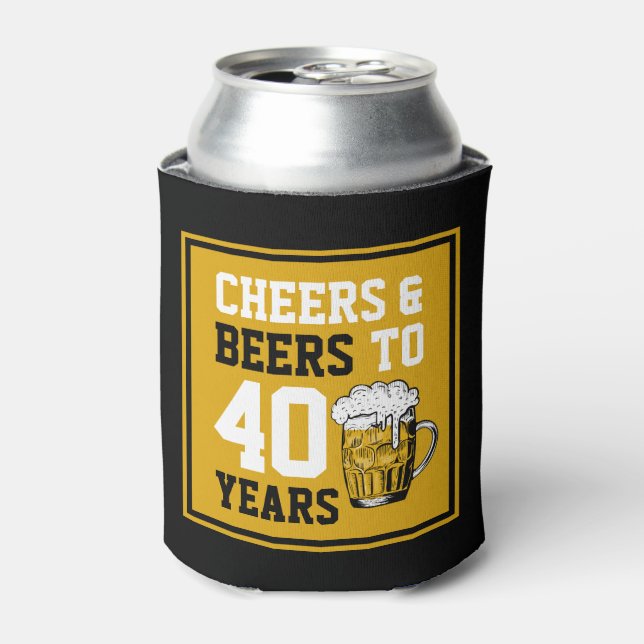 Porta-lata aniversário de 40 anos para saudações e cervejas a (Can Front)