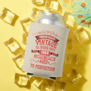 Porta-lata Aniversário de 40 anos vermelho personalizado