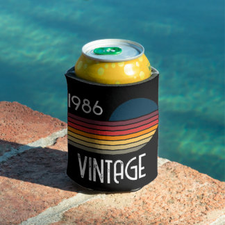 Porta-lata Aniversário de 40 anos Vintage 1986 Retro Stripe S