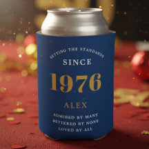 Aniversário de 50 anos Nome 1976 Azul Dourado Eleg
