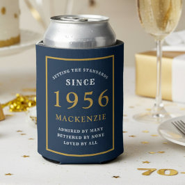 Porta-lata Aniversário de 70 anos Personalizado 1956 Azul Dou