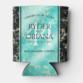 Porta-lata Aniversário de Casamento da 44 Turquesa Elegante