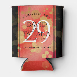 Porta-lata Aniversário de Casamento da Elegante 29 Garnet