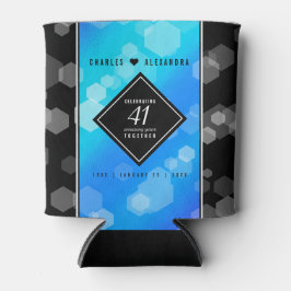 Porta-lata Aniversário de Casamento de Topaz Azul Elegante 41