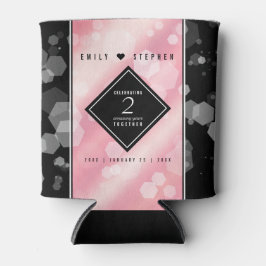 Porta-lata Aniversário de Casamento do Rosa Quartz Elegante