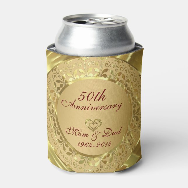 Porta-lata Aniversário de Casamento Dourado 50 (Can Front)