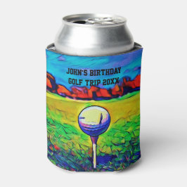 Porta-lata Aniversário de Golfe Personalizado Masculino Favor