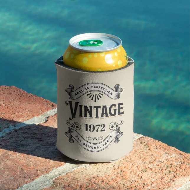 Porta-lata Aniversário de Qualquer Ano Vintage (Piscina in situ)