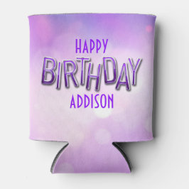 Porta-lata Aniversário do Bokeday Rosa Roxo