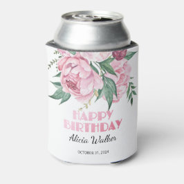 Porta-lata Aniversário do Folheto Rosa Peony Floral Greeneres