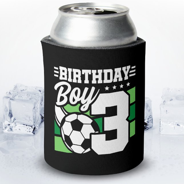 Porta-lata Aniversário do futebol - Menino de 3 anos - aniver (Criador carregado)