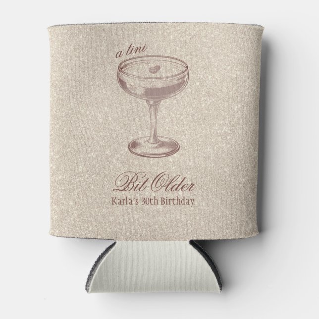 Porta-lata Aniversário Dourado Elegante Tini Bit Antigo (Frente)