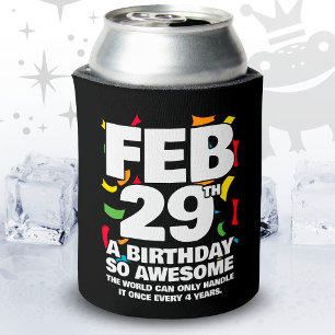 Porta-lata Aniversário Incrível 2024 Leap Day Leap Year 29 de
